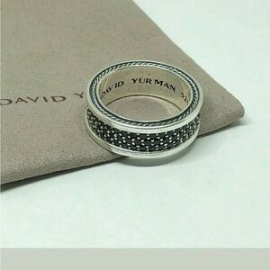 David Yurman Men's Silver and Black Band